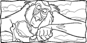 coloriage rafiki mange une noix de coco